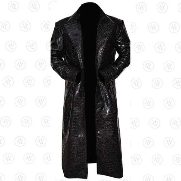 Morpheus Leather Trench Coat The Matrix Laurence Fishburne - Picture 1 of 6